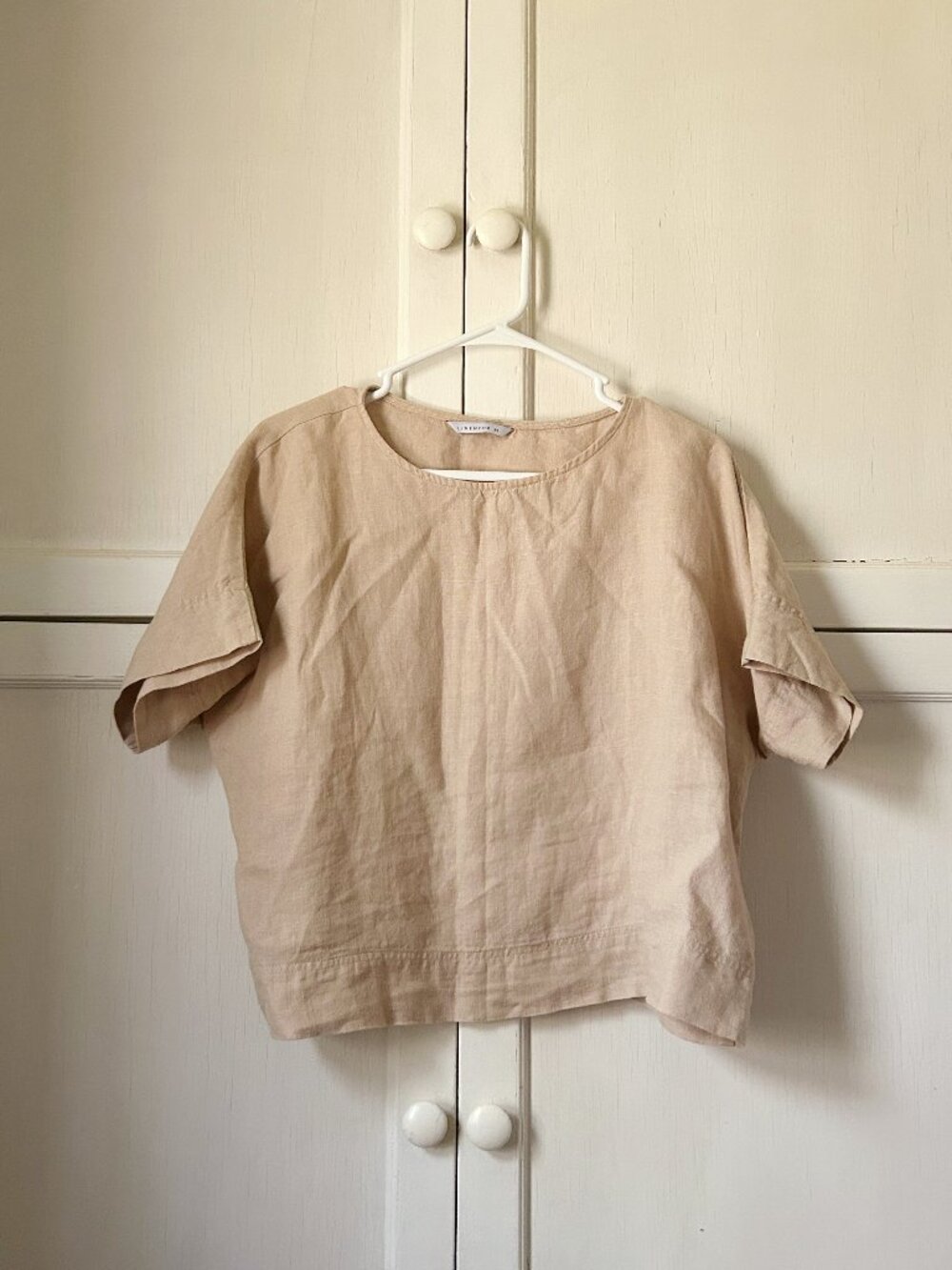Linen Fox Oatmeal Boxy Oversized Tee Tshirt